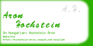 aron hochstein business card